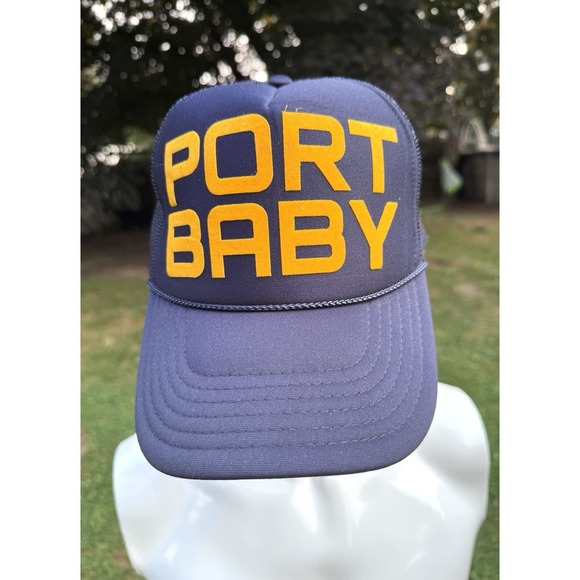 Otto Trucker Hat Port Baby Dark Blue & Yellow Snapback Cool - Picture 7 of 12